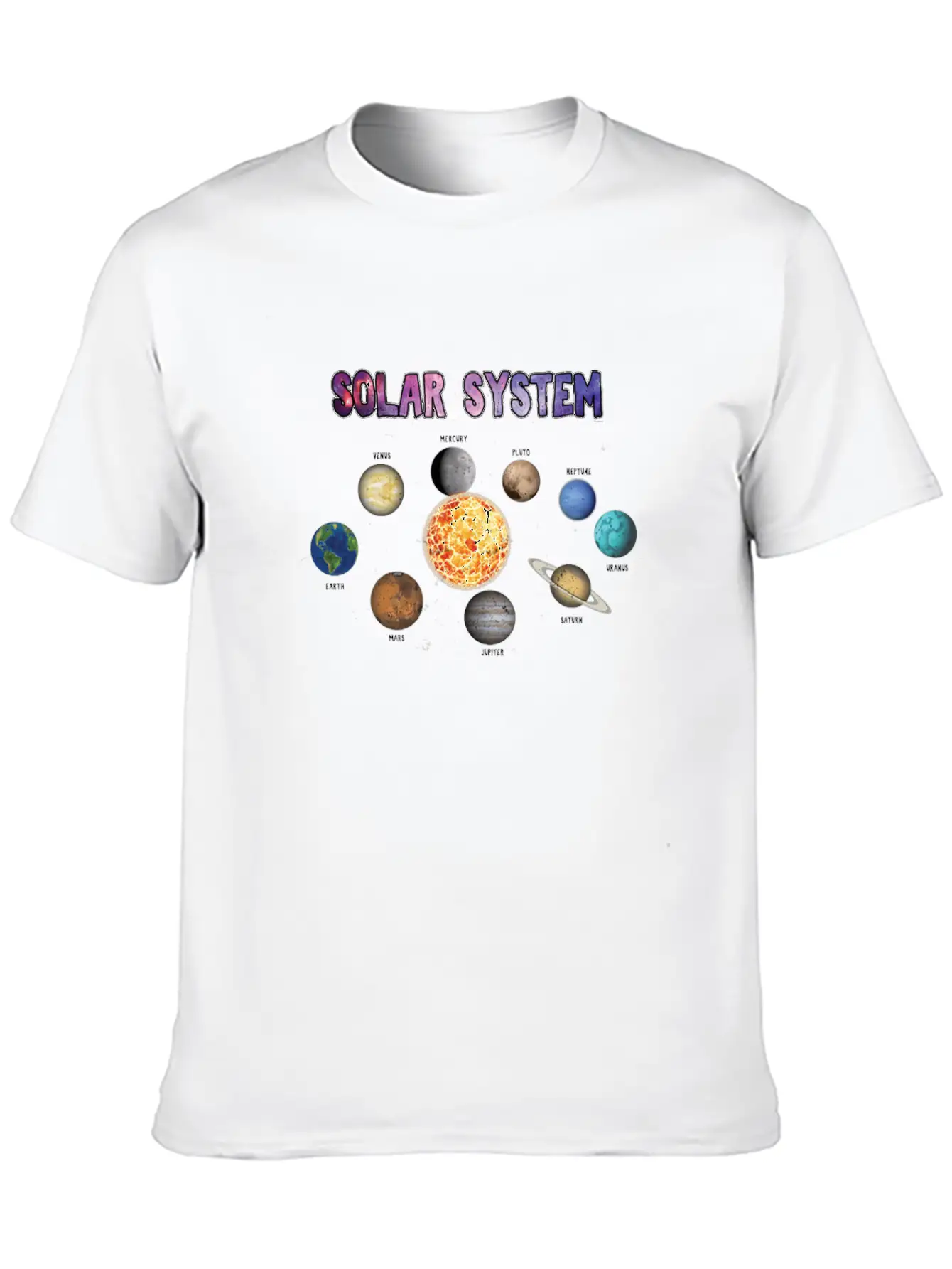 Stars Universe Planets Outerspace Gift Solar Unisex Casual T-Shirt – Clean Design For Daily Comfort