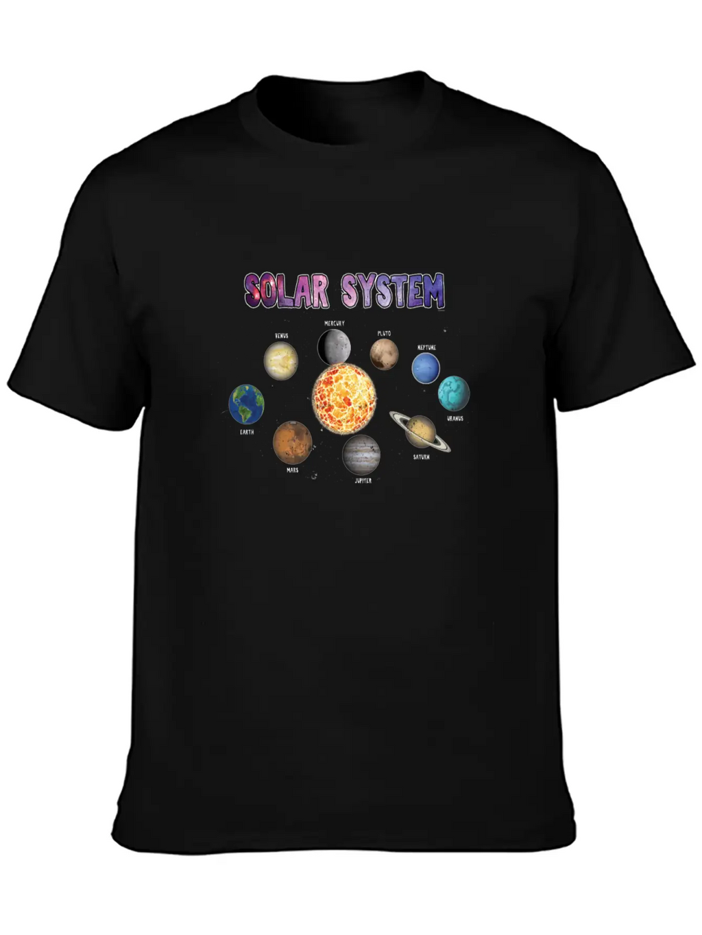 Stars Universe Planets Outerspace Gift Solar Unisex Casual T-Shirt – Clean Design For Daily Comfort