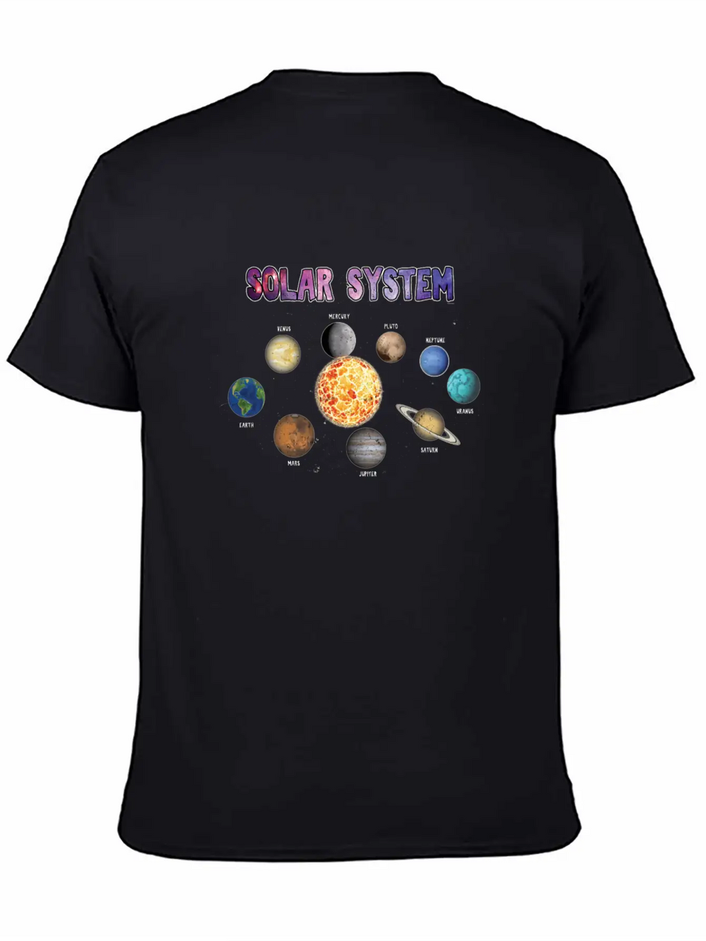 Stars Universe Planets Outerspace Gift Solar Unisex Casual T-Shirt – Clean Design For Daily Comfort