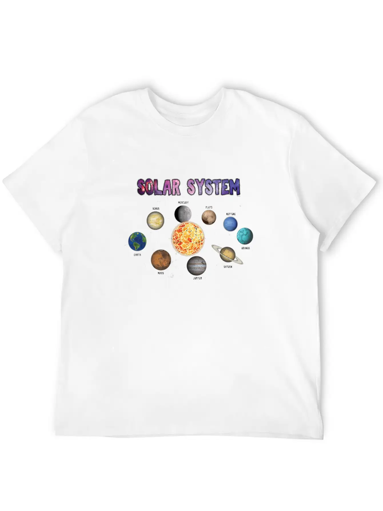 Stars Universe Planets Outerspace Gift Solar Unisex Casual T-Shirt – Clean Design For Daily Comfort