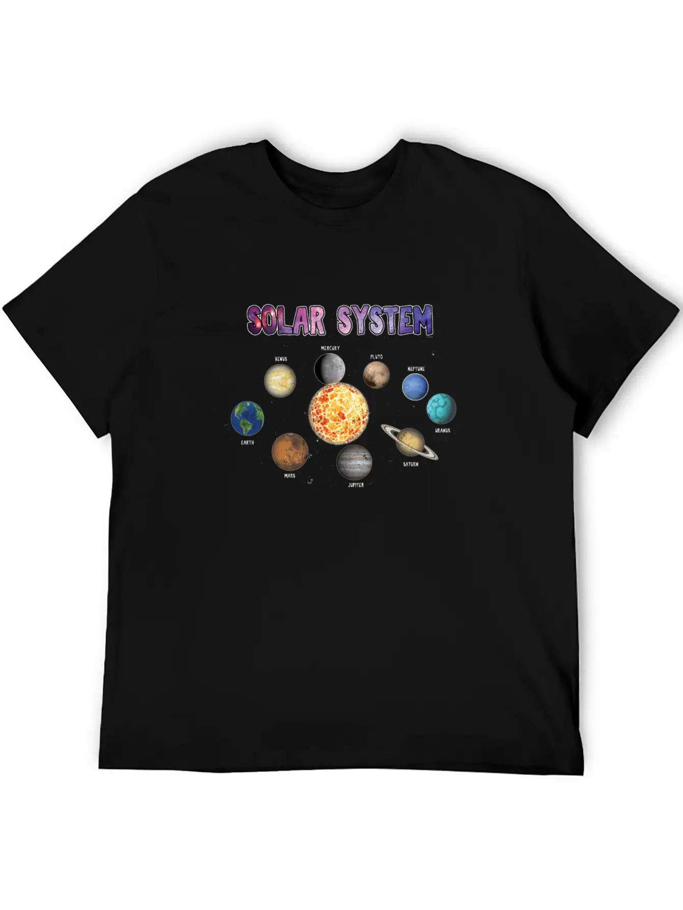 Stars Universe Planets Outerspace Gift Solar Unisex Casual T-Shirt – Clean Design For Daily Comfort