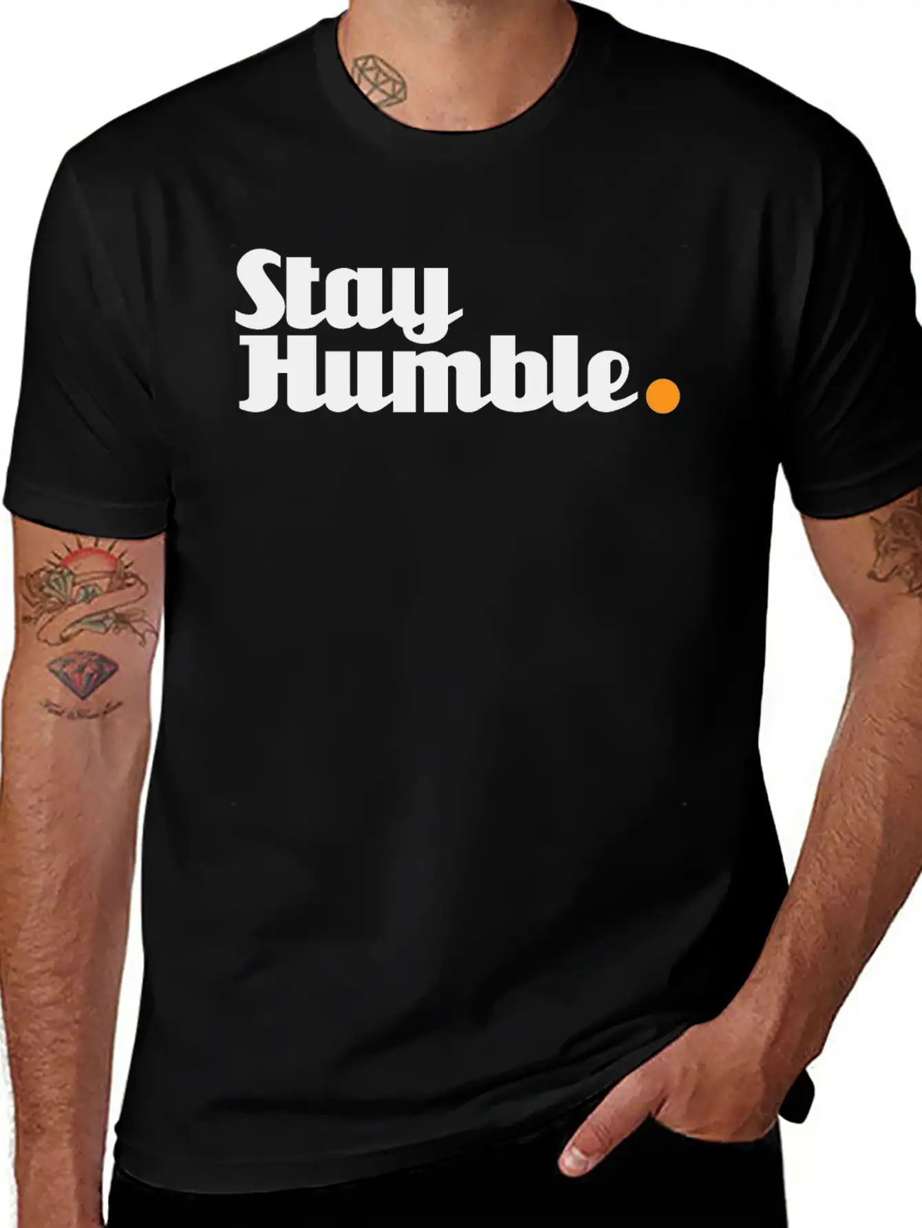 Stay Humble - 2 Of 6 Versions Unicorn Font Black Unisex Short Sleeve Soft Cotton T-Shirt – Casual Everyday Wear