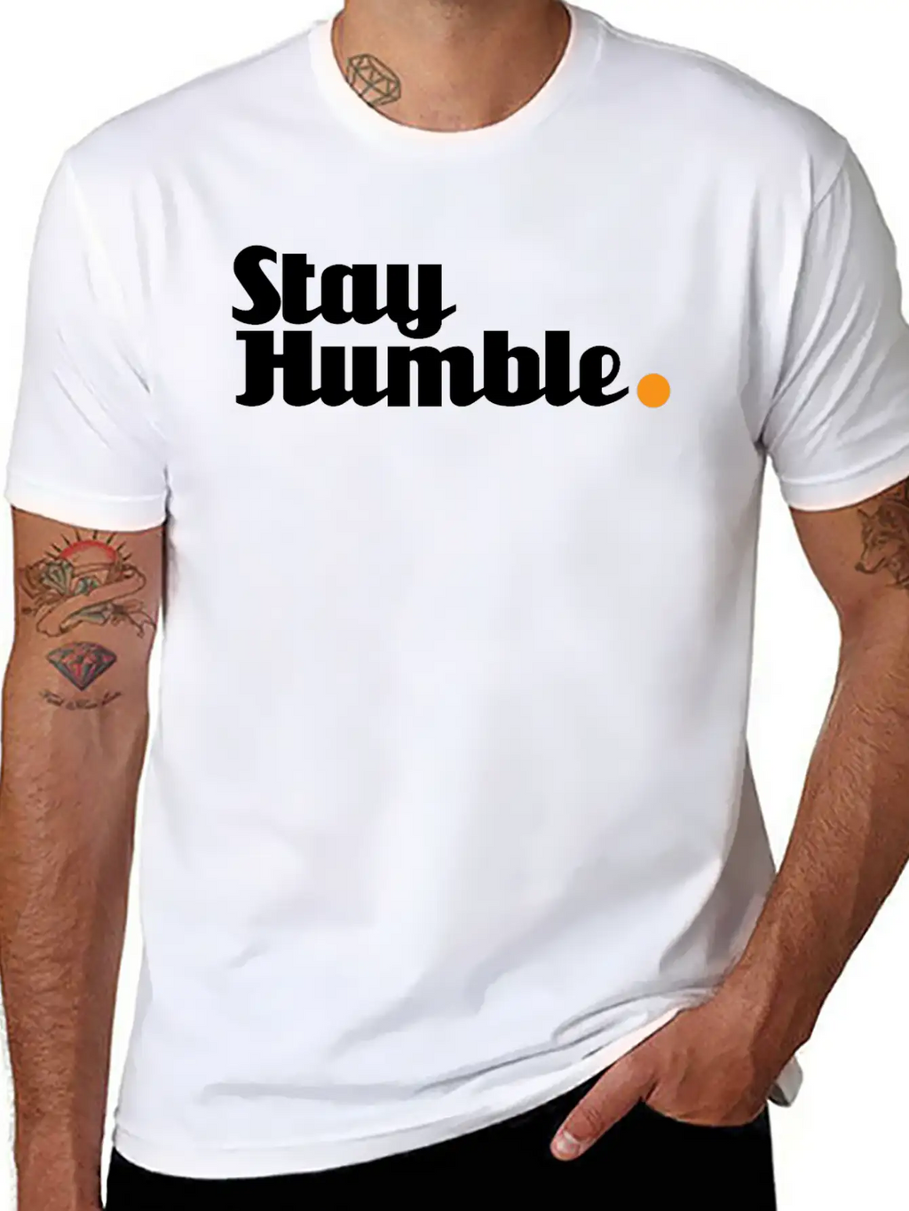 Stay Humble - 2 Of 6 Versions Unicorn Font Black Unisex Short Sleeve Soft Cotton T-Shirt – Casual Everyday Wear