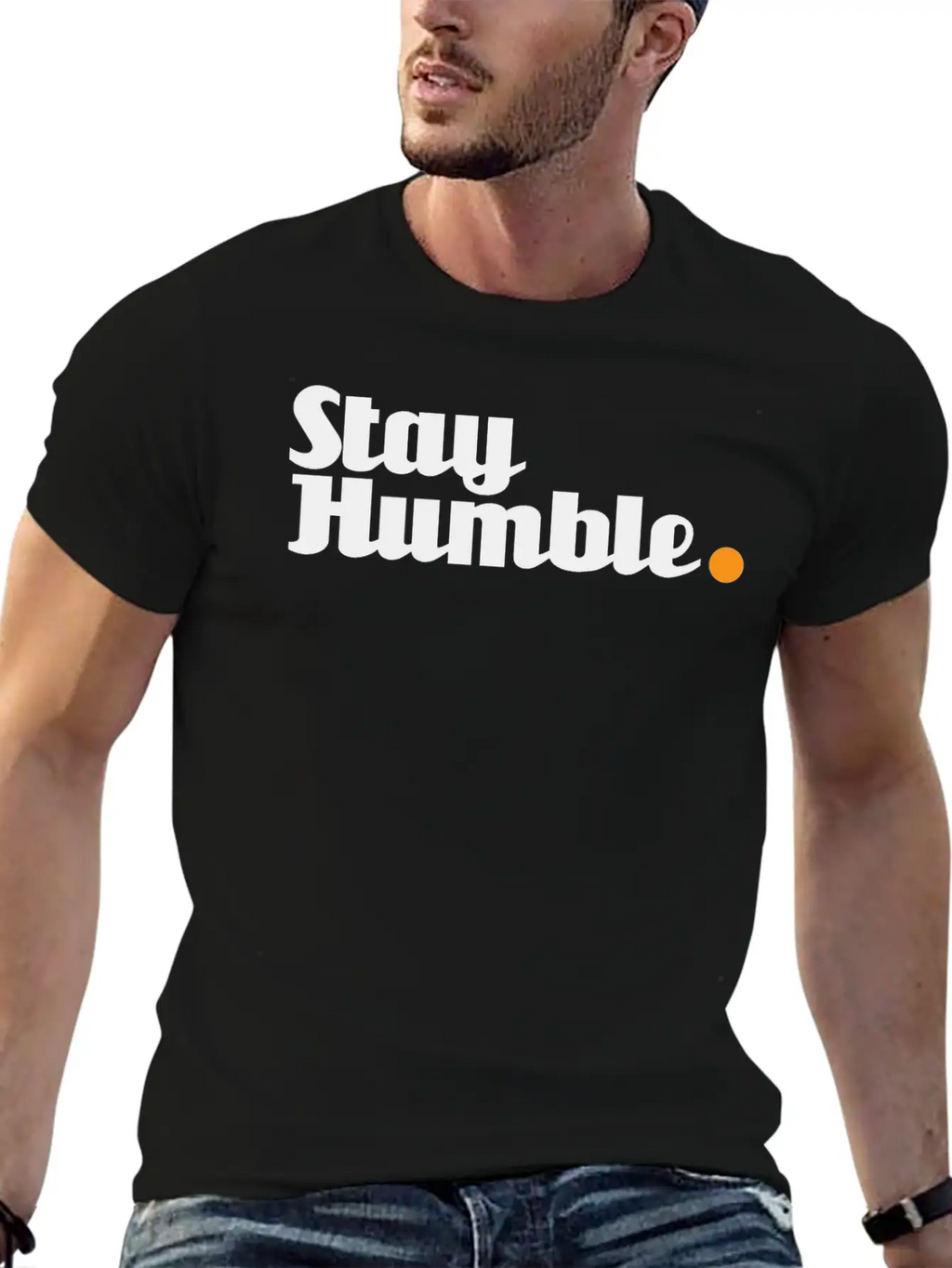 Stay Humble - 2 Of 6 Versions Unicorn Font Black Unisex Short Sleeve Soft Cotton T-Shirt – Casual Everyday Wear
