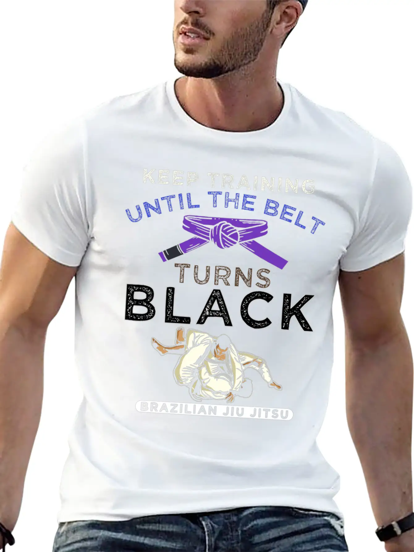 Stay Motivated Martial Arts Brazilian Jiu-Jitsu Casual Graphic T-Shirt – Simple And Comfortable Daily Wear