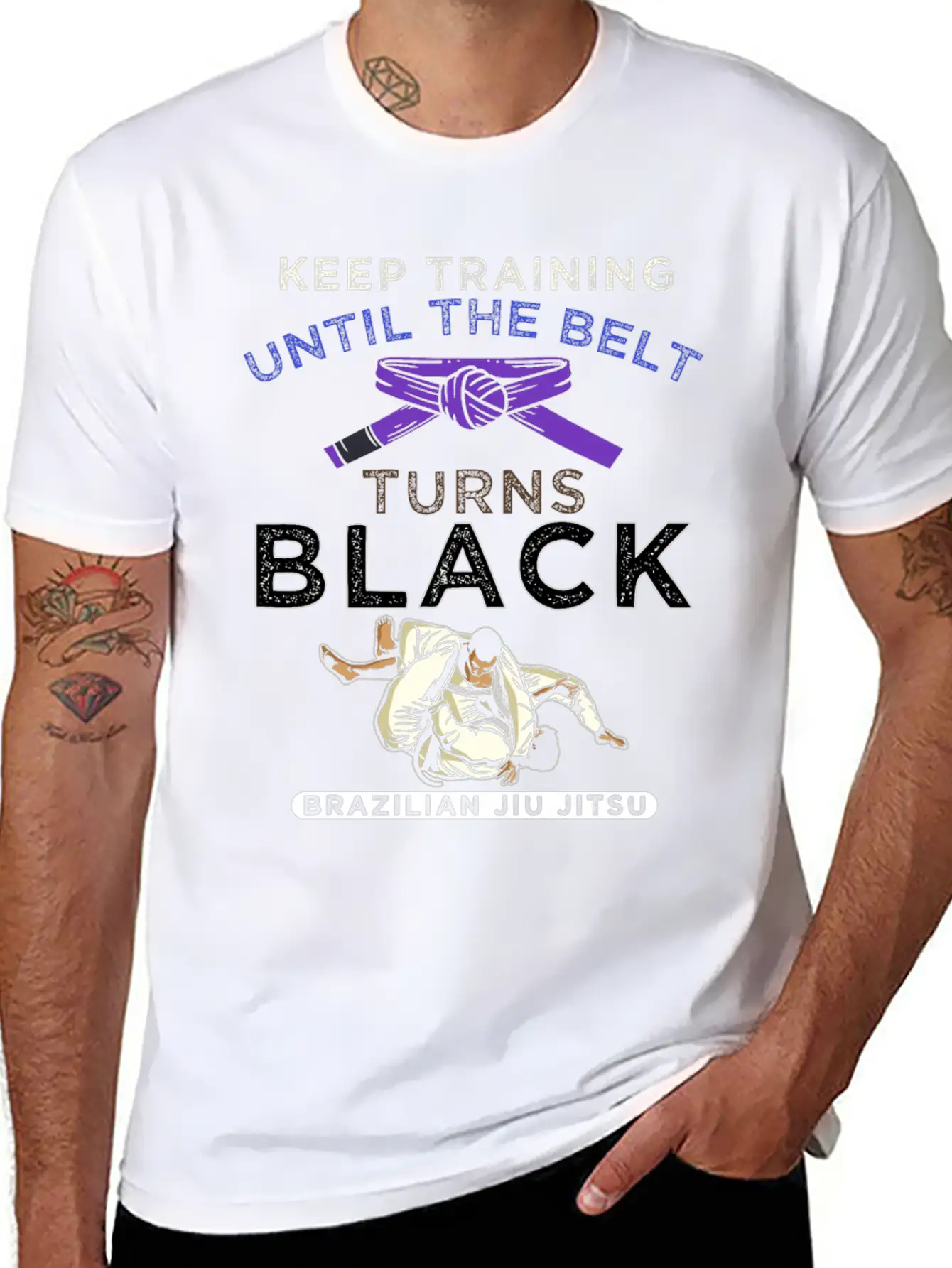 Stay Motivated Martial Arts Brazilian Jiu-Jitsu Casual Graphic T-Shirt – Simple And Comfortable Daily Wear