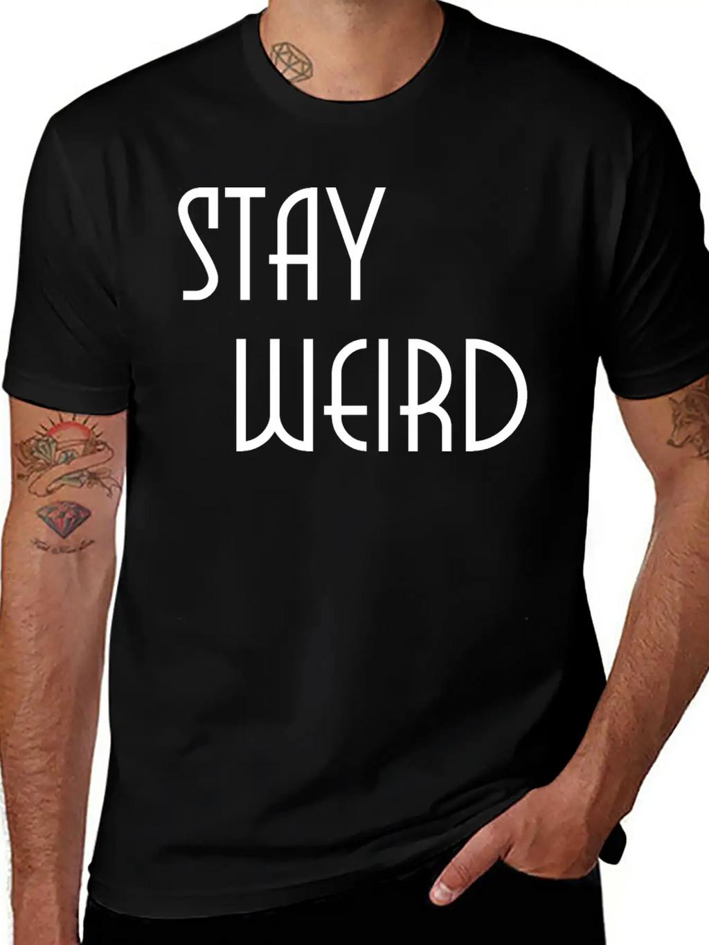 Stay Weird Breathable Soft Cotton T-Shirt – Timeless Casual Look