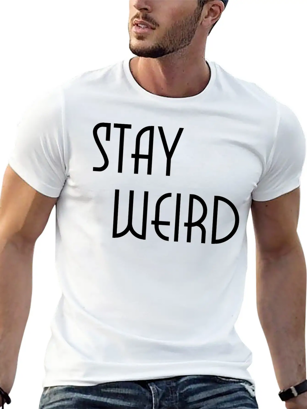 Stay Weird Breathable Soft Cotton T-Shirt – Timeless Casual Look