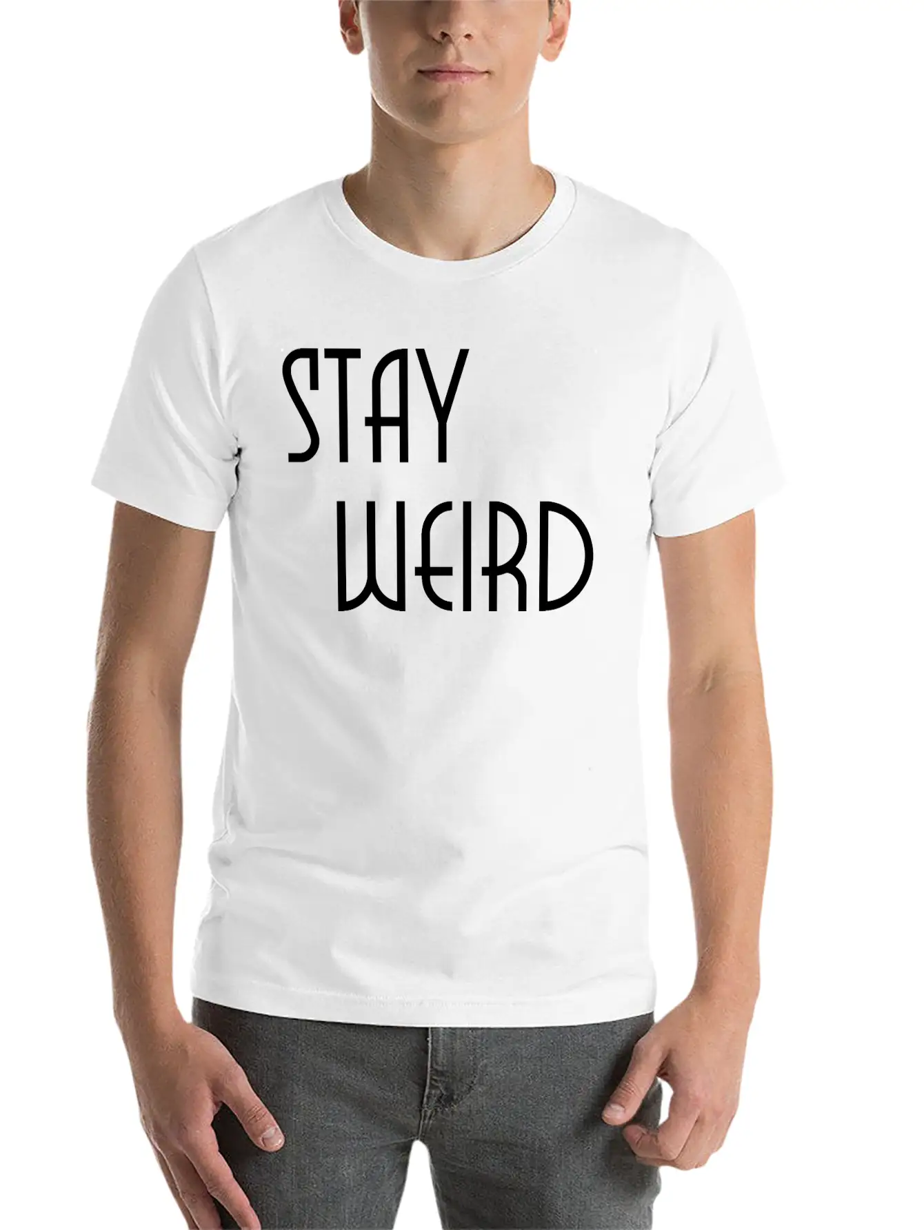 Stay Weird Breathable Soft Cotton T-Shirt – Timeless Casual Look
