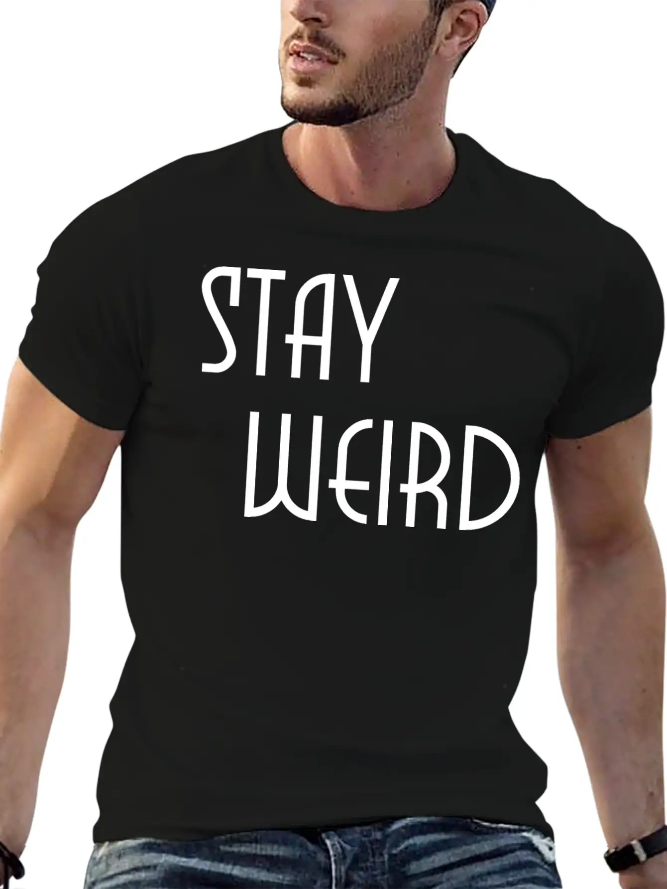 Stay Weird Breathable Soft Cotton T-Shirt – Timeless Casual Look