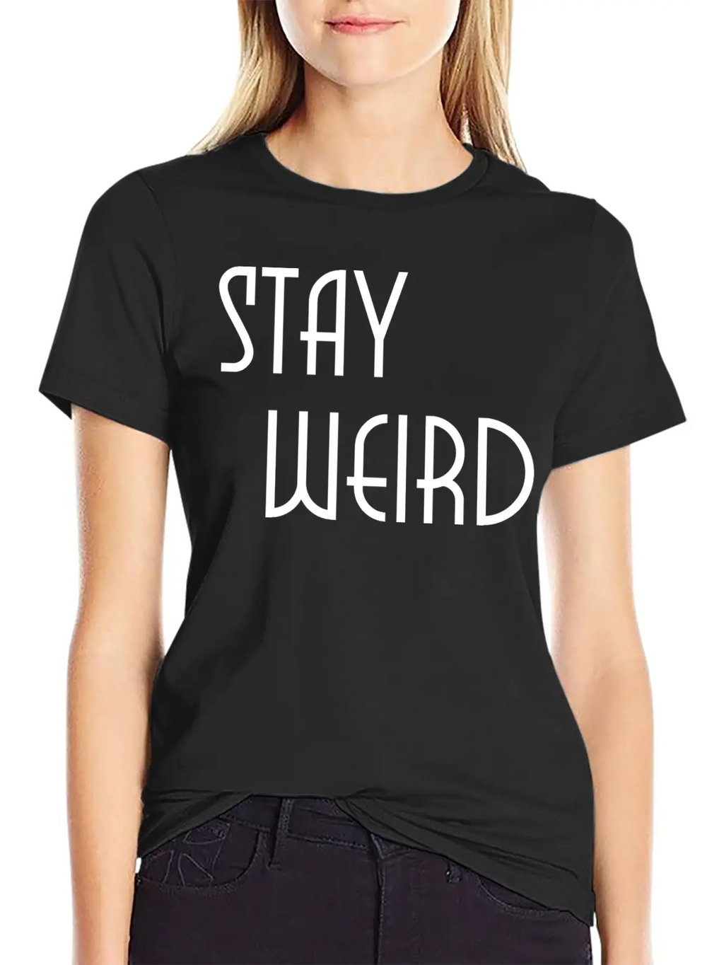 Stay Weird Breathable Soft Cotton T-Shirt – Timeless Casual Look