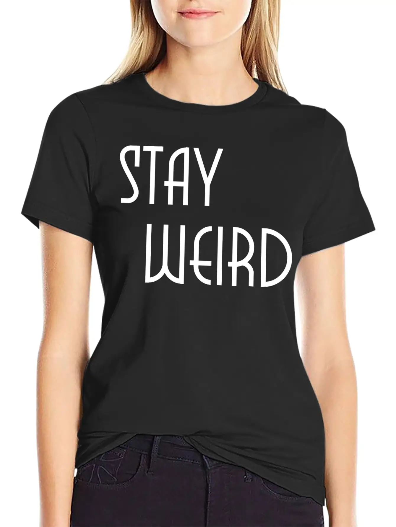 Stay Weird Breathable Soft Cotton T-Shirt – Timeless Casual Look