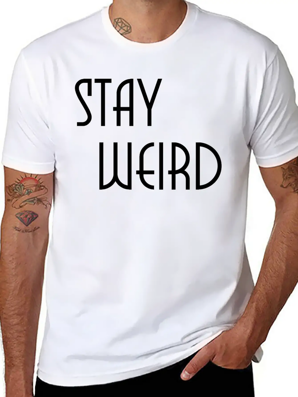 Stay Weird Breathable Soft Cotton T-Shirt – Timeless Casual Look