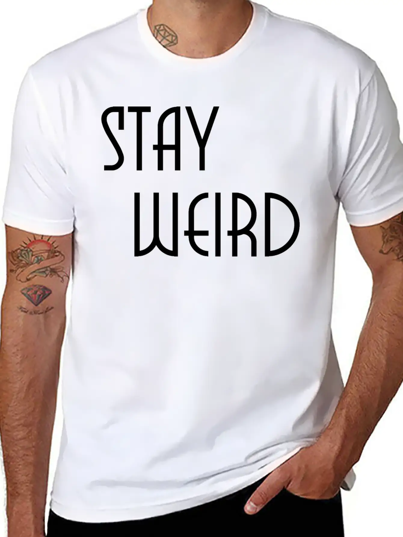 Stay Weird Breathable Soft Cotton T-Shirt – Timeless Casual Look