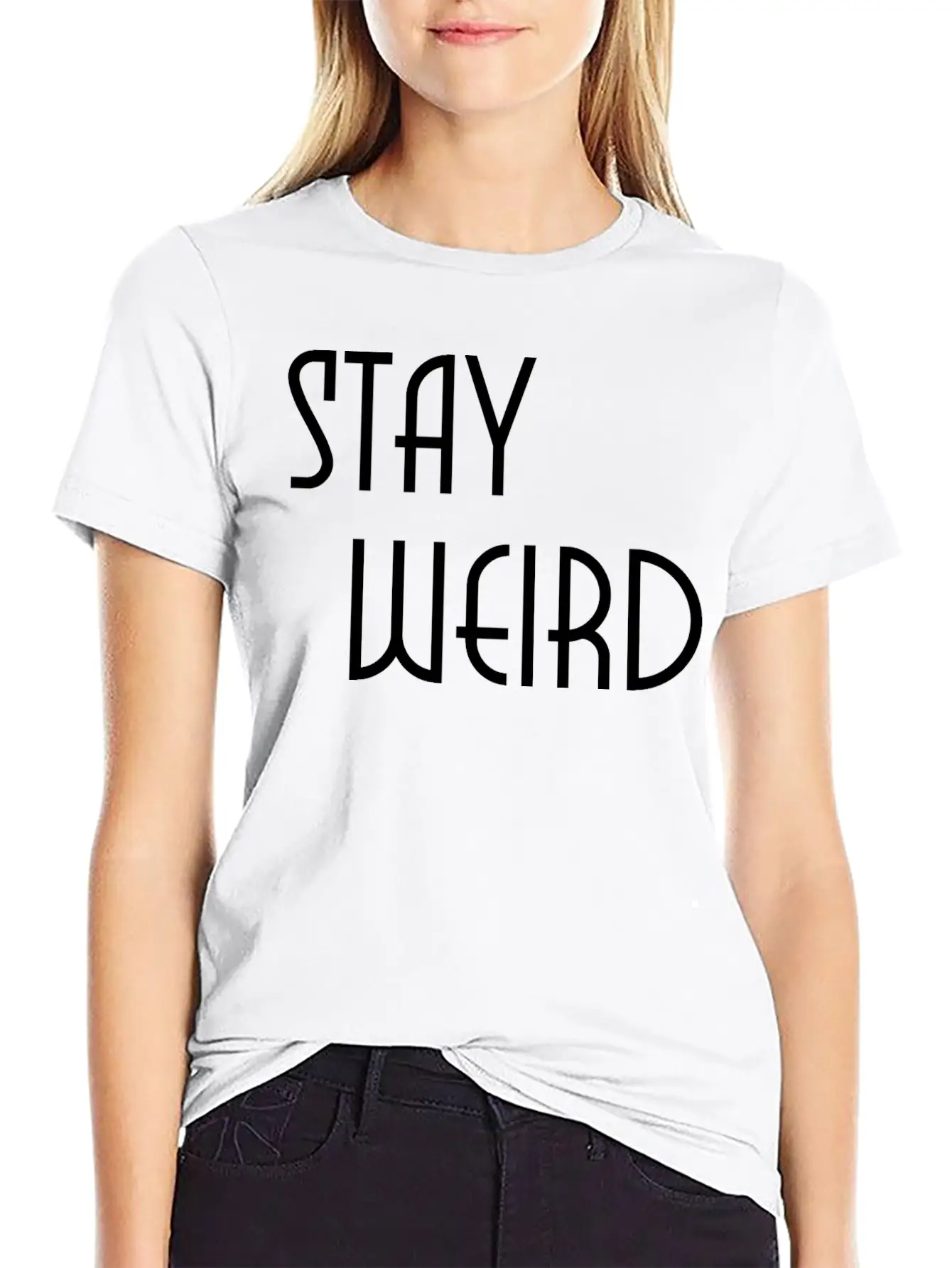 Stay Weird Breathable Soft Cotton T-Shirt – Timeless Casual Look