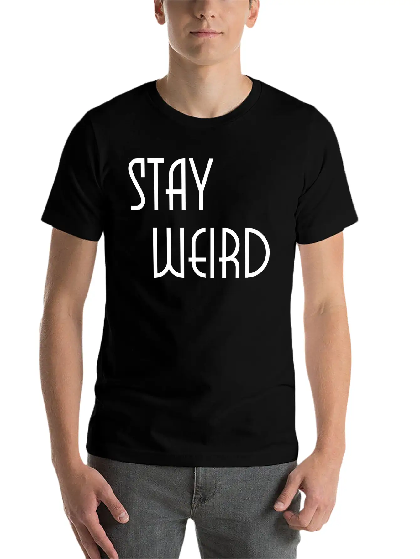 Stay Weird Breathable Soft Cotton T-Shirt – Timeless Casual Look