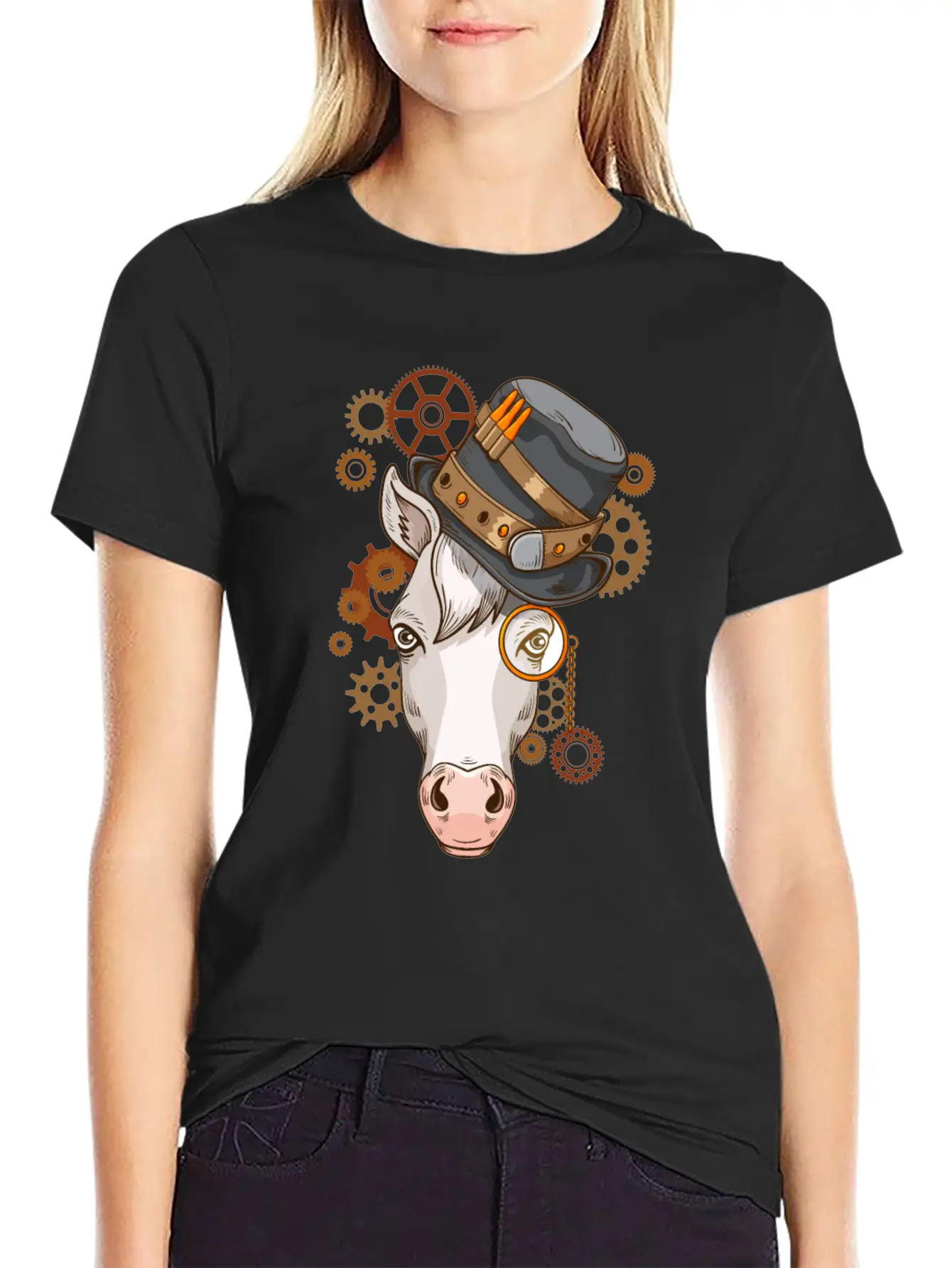 Steampunk Horse Riding Victorian Horses Steampunk Unisex Casual T-Shirt – Clean Design For Daily Comfort