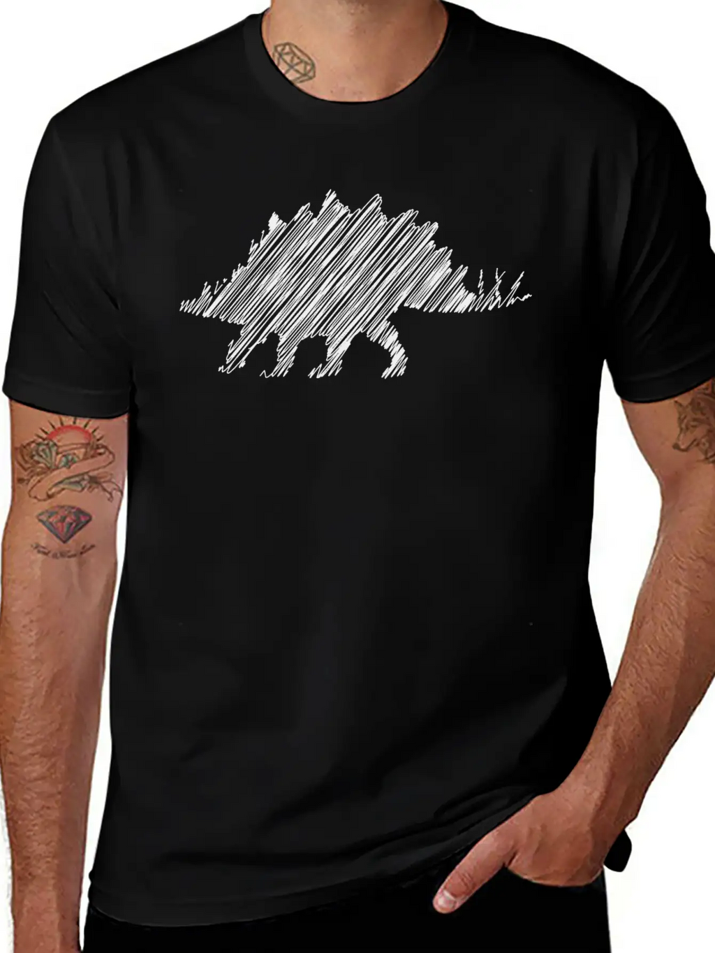 Stegosaurus Gift Idea Design Graphic Art Exclusive Unisex Casual T-Shirt – Clean Design For Daily Comfort