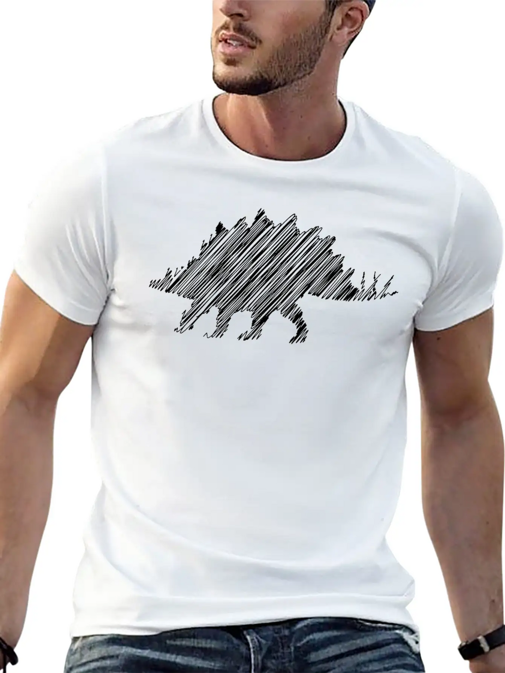 Stegosaurus Gift Idea Design Graphic Art Exclusive Unisex Casual T-Shirt – Clean Design For Daily Comfort
