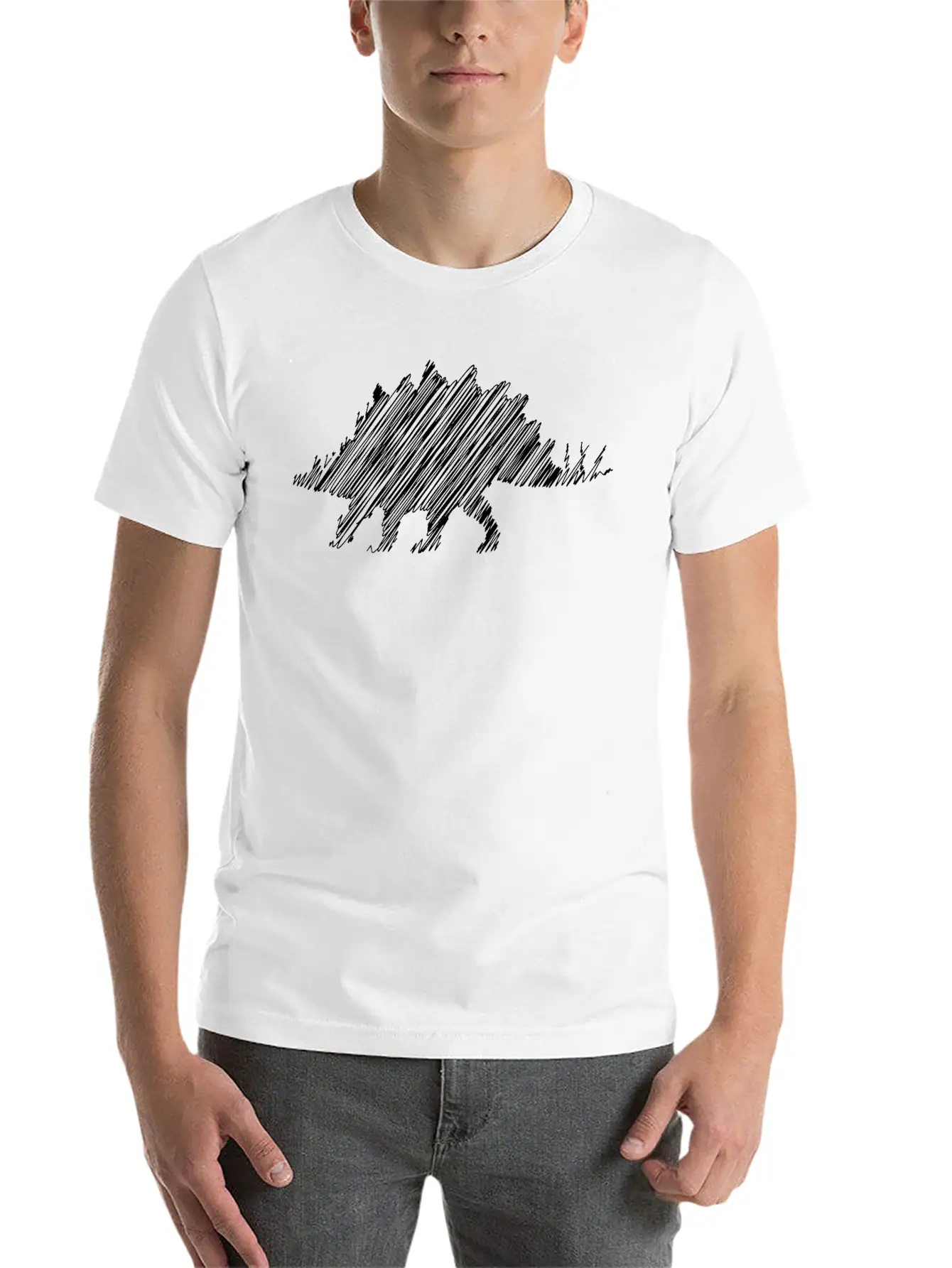 Stegosaurus Gift Idea Design Graphic Art Exclusive Unisex Casual T-Shirt – Clean Design For Daily Comfort