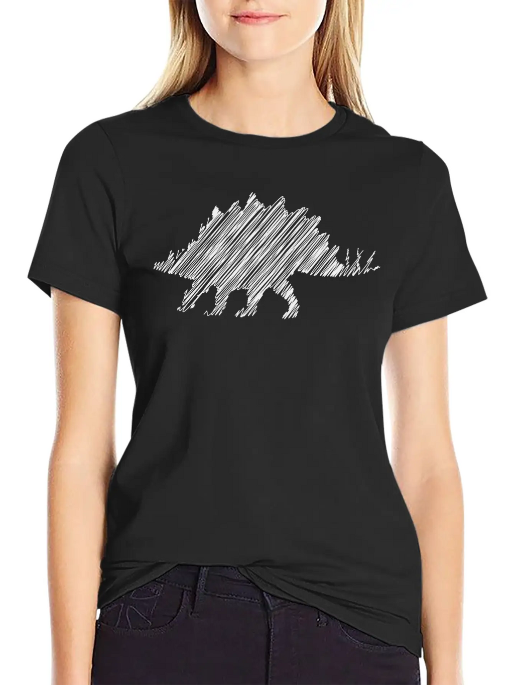 Stegosaurus Gift Idea Design Graphic Art Exclusive Unisex Casual T-Shirt – Clean Design For Daily Comfort