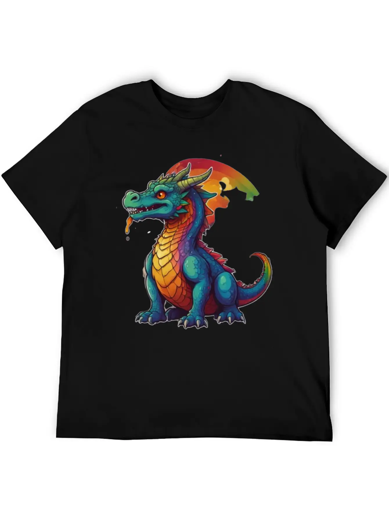 Sticker_illustration_of_a_whimsical_dragon Unisex Short Sleeve Soft Cotton T-Shirt – Casual Everyday Wear