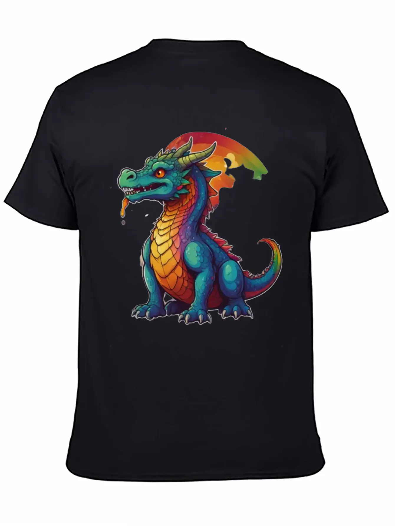 Sticker_illustration_of_a_whimsical_dragon Unisex Short Sleeve Soft Cotton T-Shirt – Casual Everyday Wear