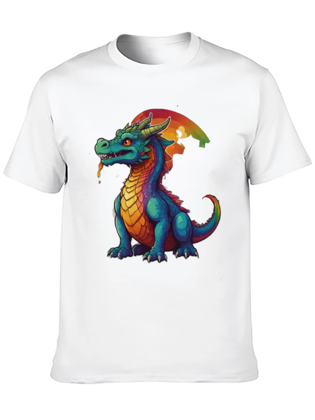 Sticker_illustration_of_a_whimsical_dragon Unisex Short Sleeve Soft Cotton T-Shirt – Casual Everyday Wear