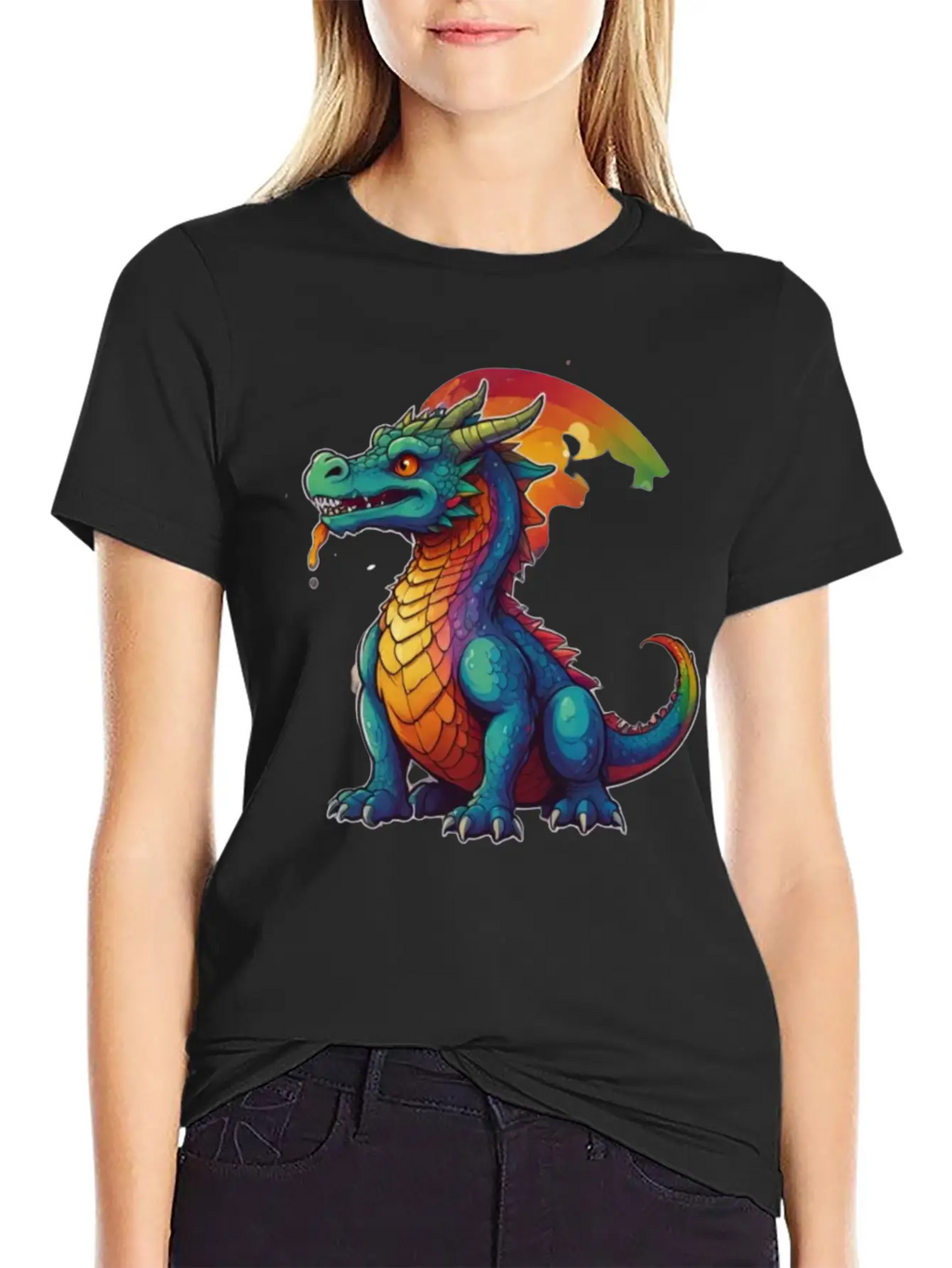 Sticker_illustration_of_a_whimsical_dragon Unisex Short Sleeve Soft Cotton T-Shirt – Casual Everyday Wear