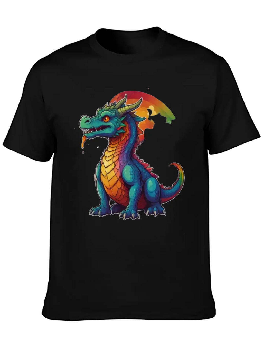 Sticker_illustration_of_a_whimsical_dragon Unisex Short Sleeve Soft Cotton T-Shirt – Casual Everyday Wear