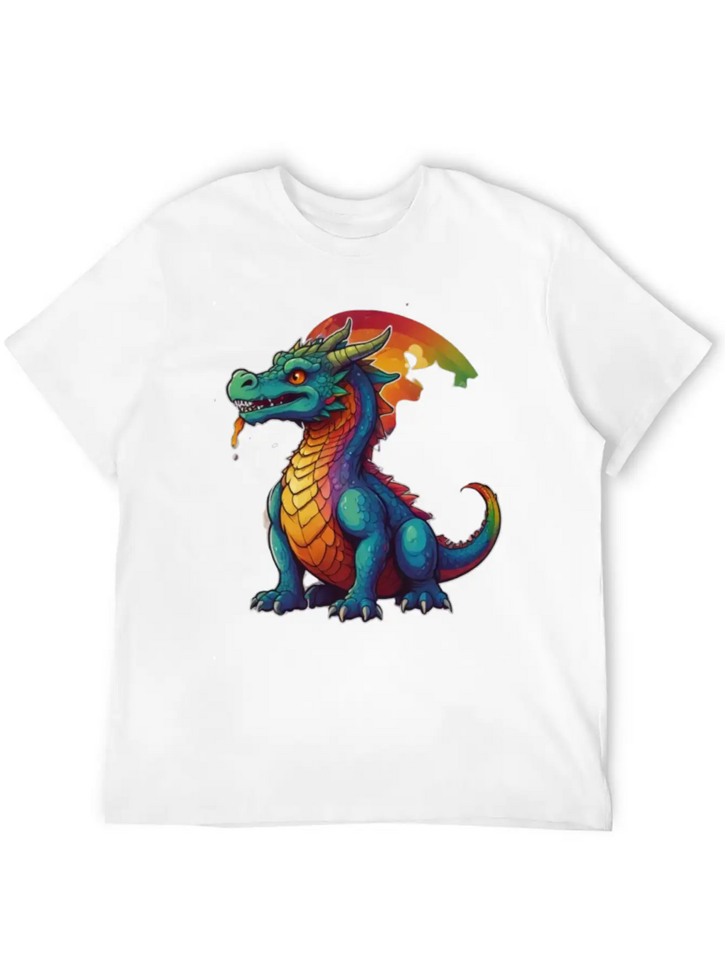 Sticker_illustration_of_a_whimsical_dragon Unisex Short Sleeve Soft Cotton T-Shirt – Casual Everyday Wear