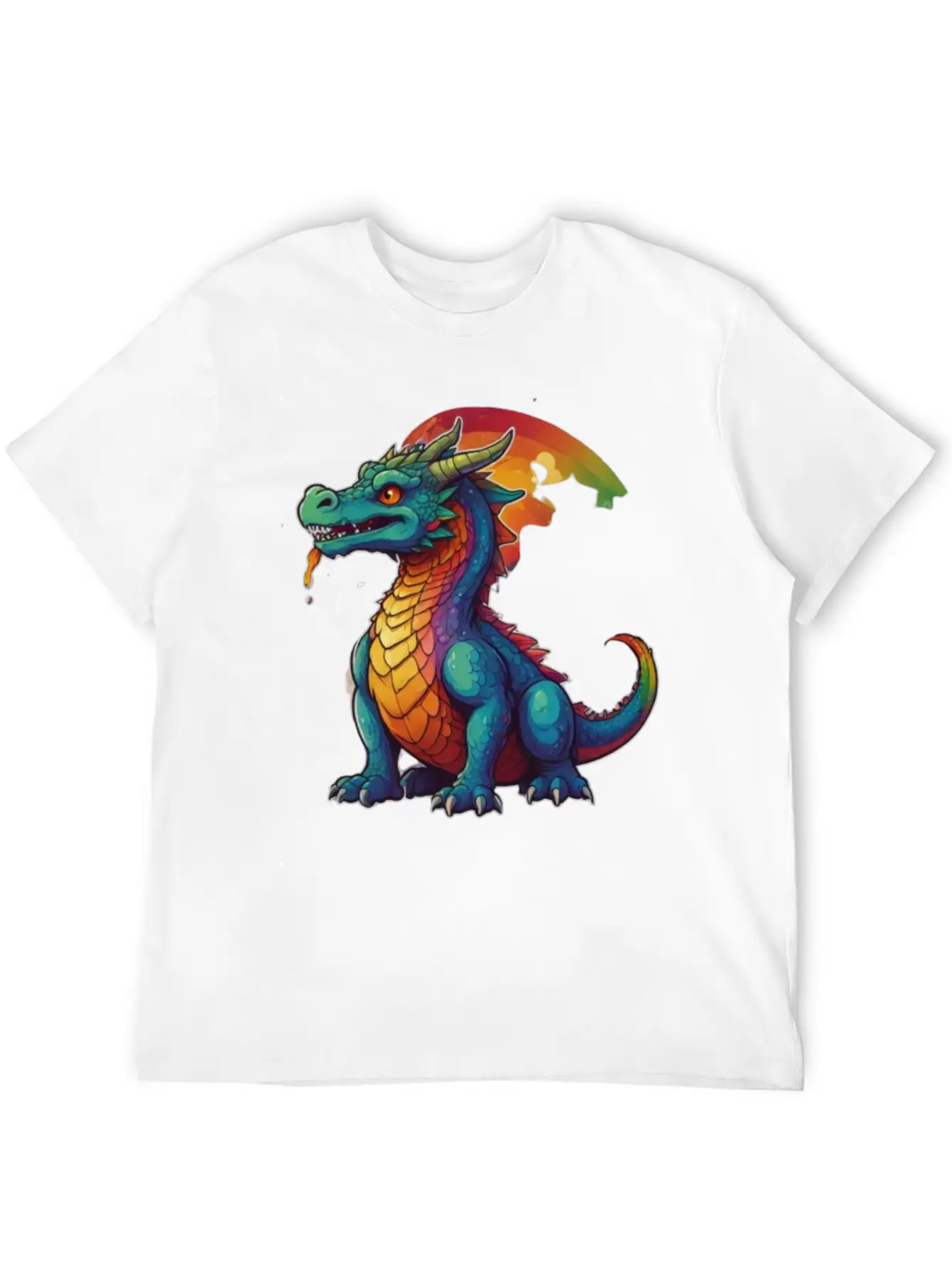 Sticker_illustration_of_a_whimsical_dragon Unisex Short Sleeve Soft Cotton T-Shirt – Casual Everyday Wear