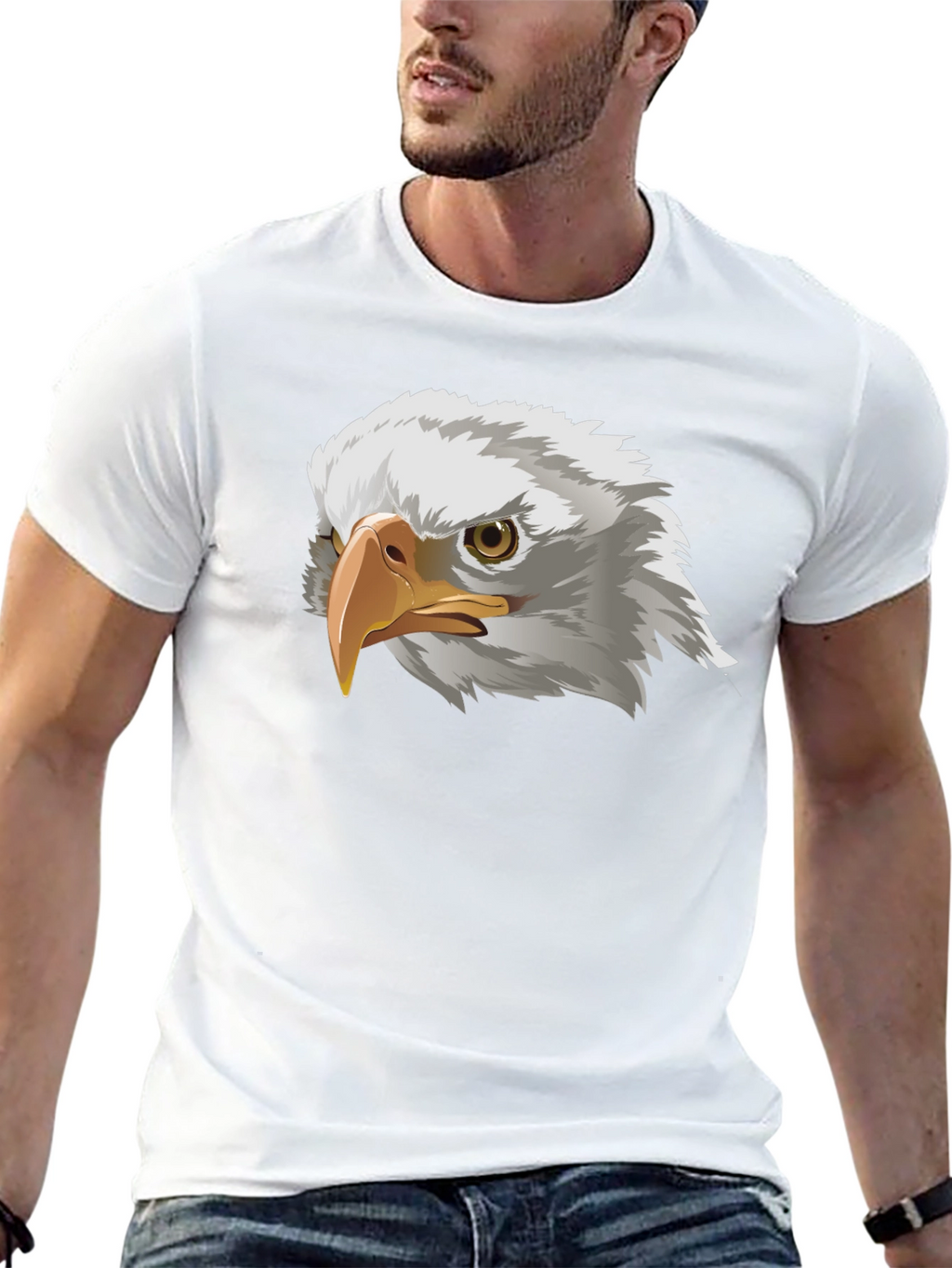Bold Eagle Graphic Tee - Black