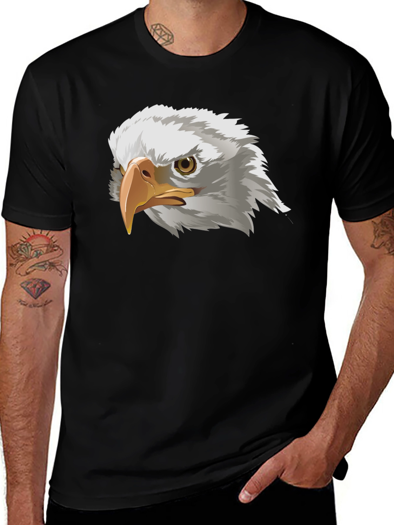 Bold Eagle Graphic Tee - Black