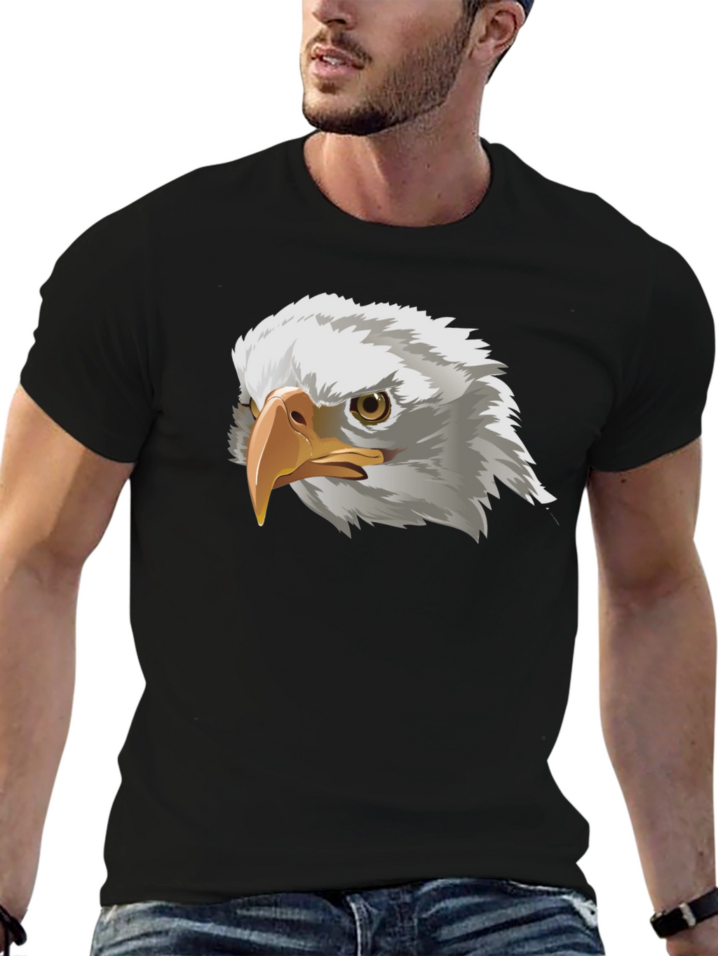 Bold Eagle Graphic Tee - Black