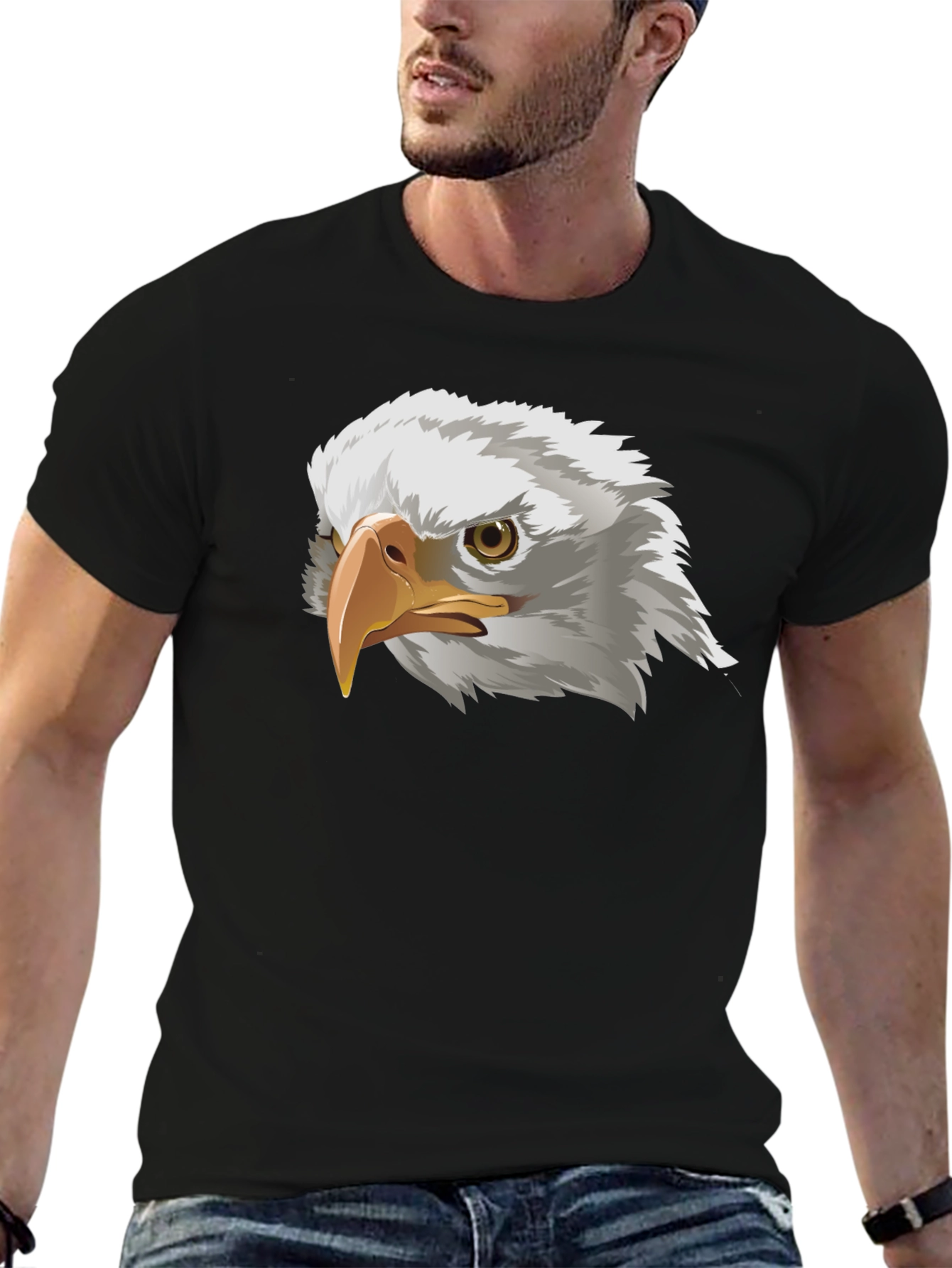 Bold Eagle Graphic Tee - Black