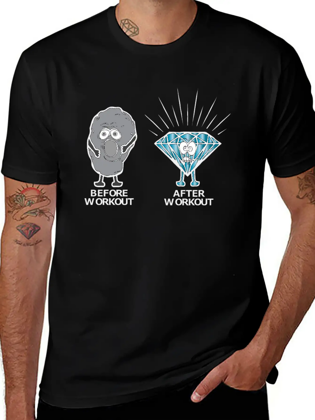 Stone Becomes Diamond Before Workout After Workout Essential Cotton Tee For Daily Outfits – Unisex Style