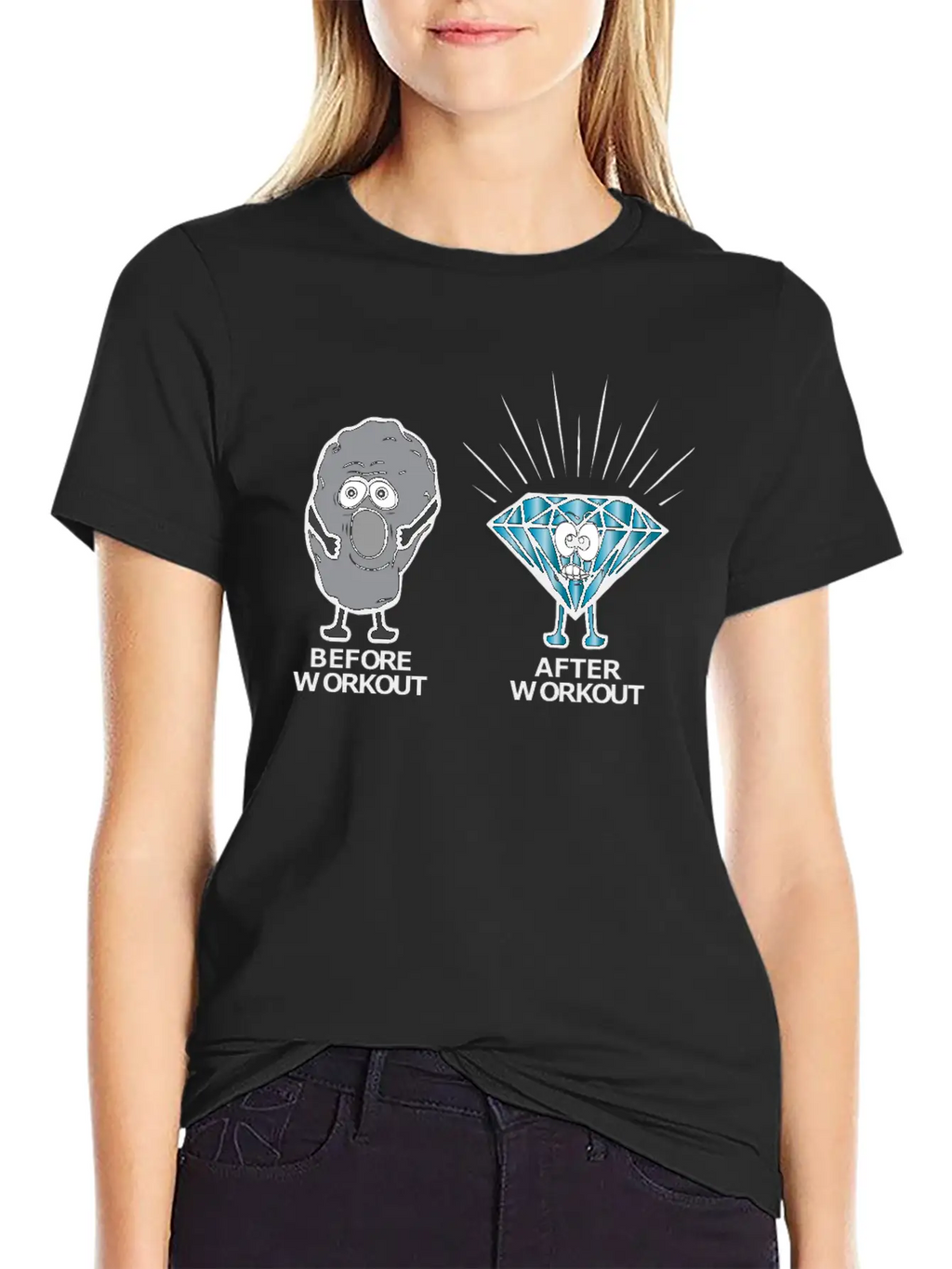 Stone Becomes Diamond Before Workout After Workout Essential Cotton Tee For Daily Outfits – Unisex Style