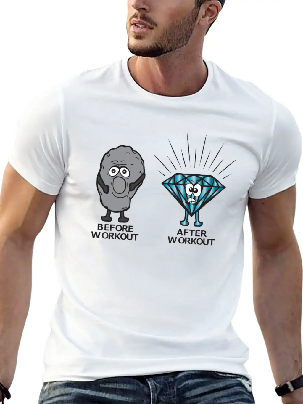 Stone Becomes Diamond Before Workout After Workout Essential Cotton Tee For Daily Outfits – Unisex Style