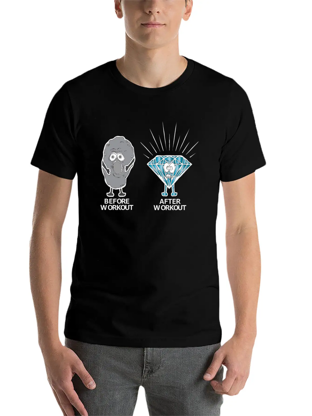 Stone Becomes Diamond Before Workout After Workout Essential Cotton Tee For Daily Outfits – Unisex Style