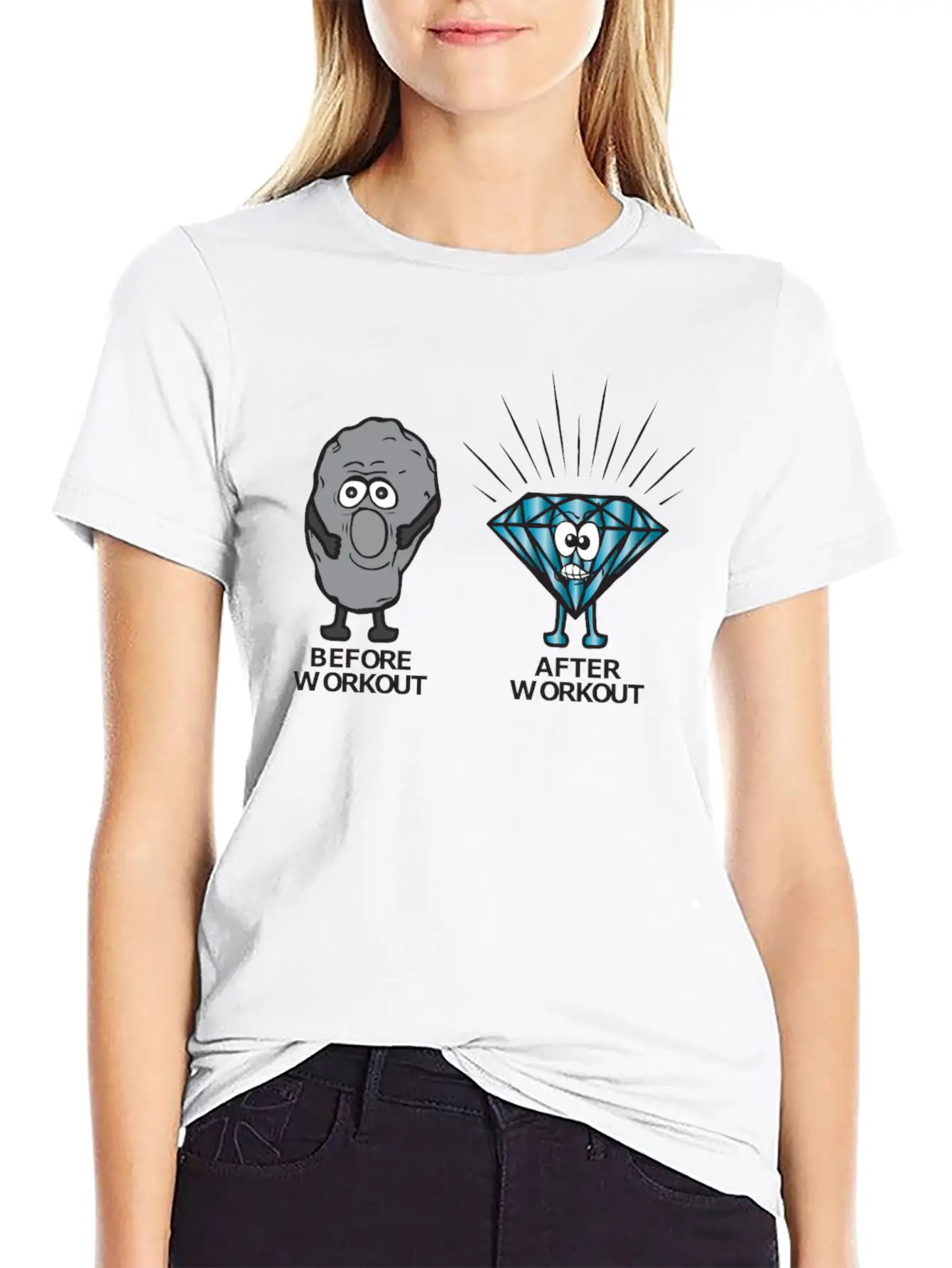 Stone Becomes Diamond Before Workout After Workout Essential Cotton Tee For Daily Outfits – Unisex Style