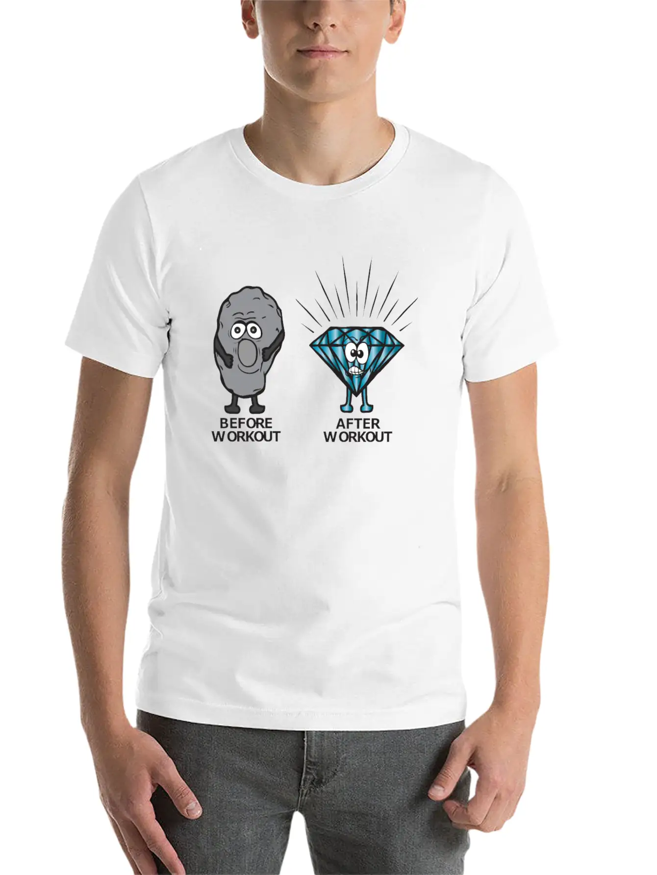 Stone Becomes Diamond Before Workout After Workout Essential Cotton Tee For Daily Outfits – Unisex Style