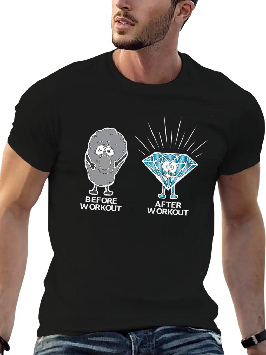 Stone Becomes Diamond Before Workout After Workout Essential Cotton Tee For Daily Outfits – Unisex Style