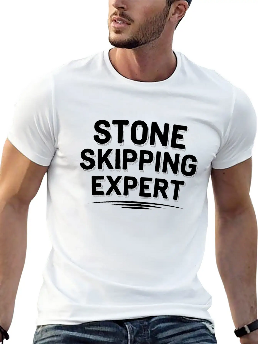 Stone Skipping Rock Skimming Outdoor Hobby Stone Casual Graphic T-Shirt – Simple And Comfortable Daily Wear
