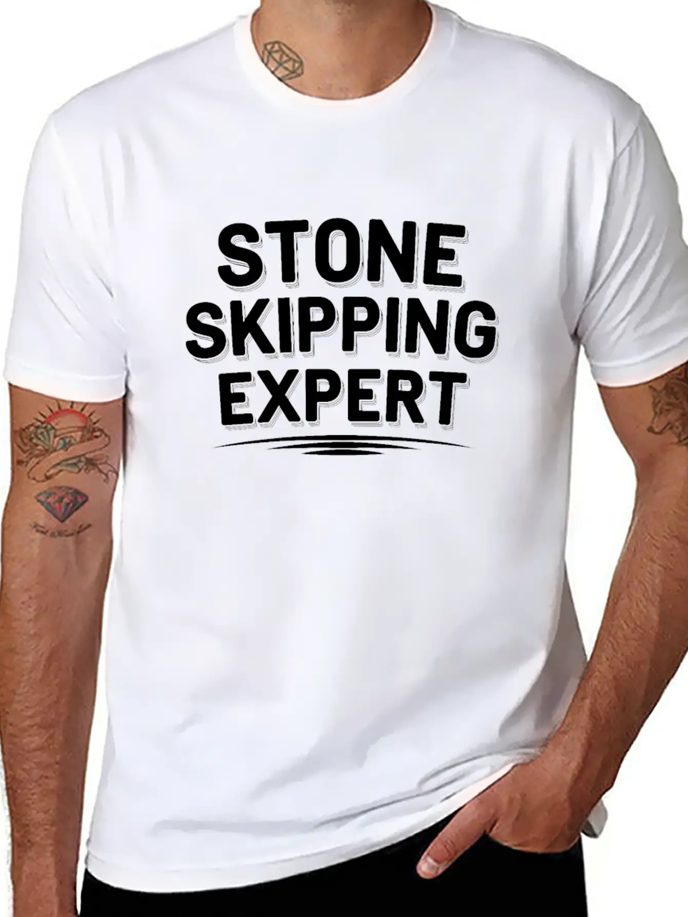 Stone Skipping Rock Skimming Outdoor Hobby Stone Casual Graphic T-Shirt – Simple And Comfortable Daily Wear