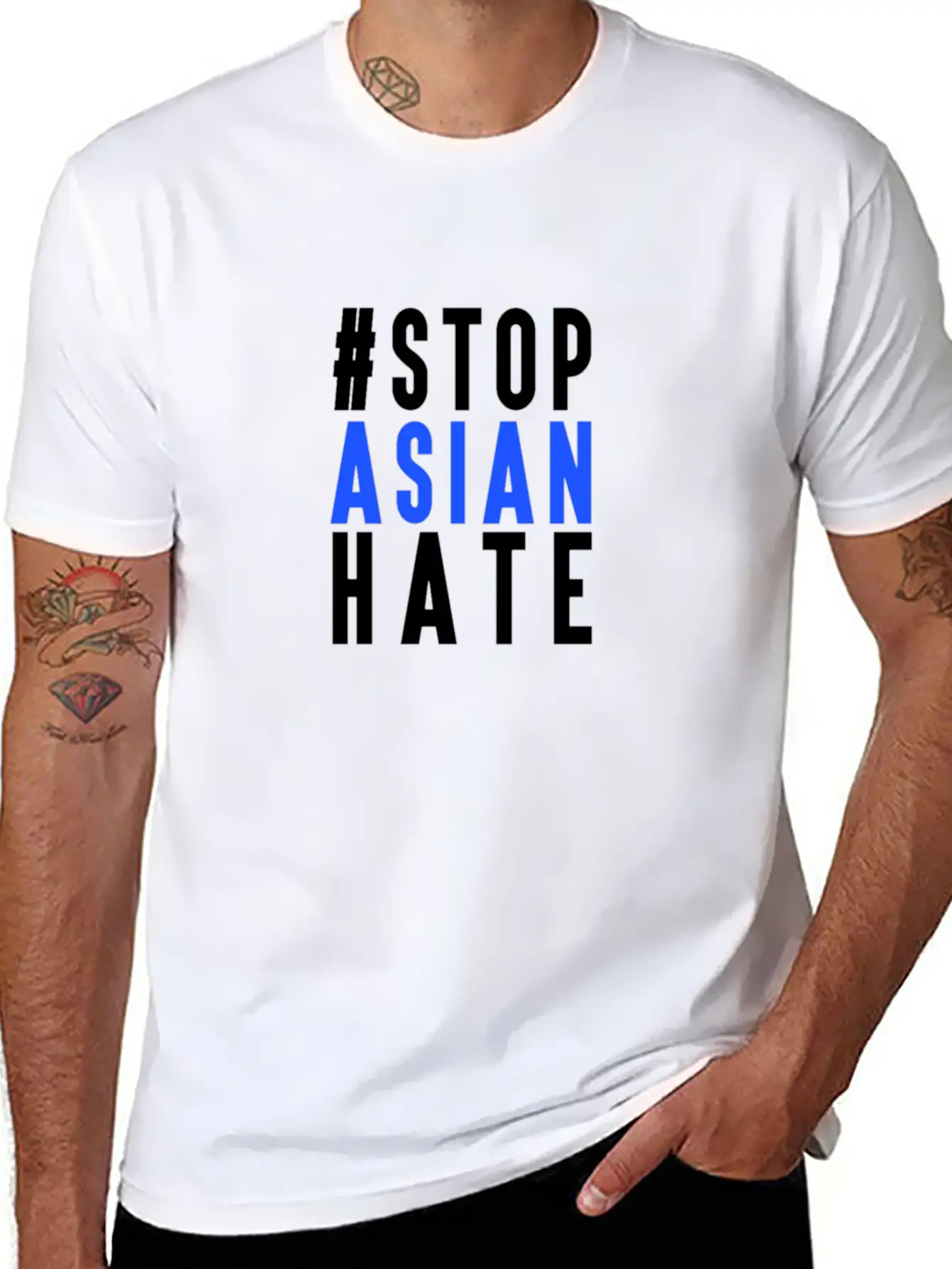 Stop Asian Hate Casual Graphic T-Shirt – Simple And Comfortable Daily Wear