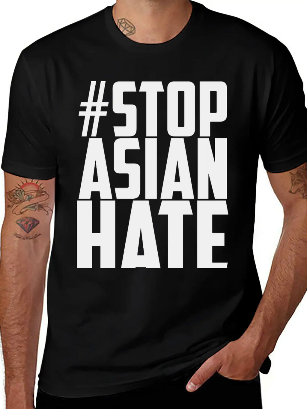 STOP ASIAN HATE Unisex Casual T-Shirt – Clean Design For Daily Comfort