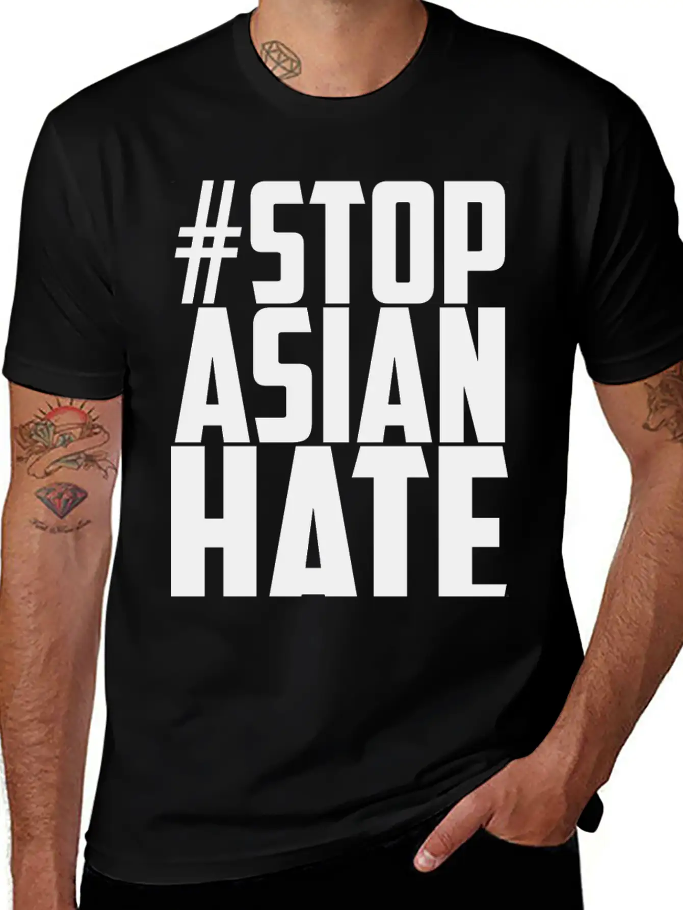 STOP ASIAN HATE Unisex Casual T-Shirt – Clean Design For Daily Comfort