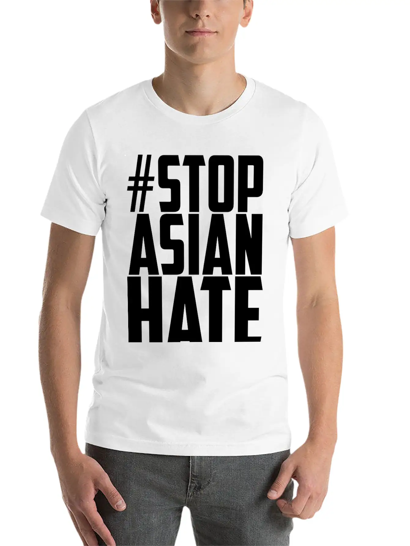 STOP ASIAN HATE Unisex Casual T-Shirt – Clean Design For Daily Comfort