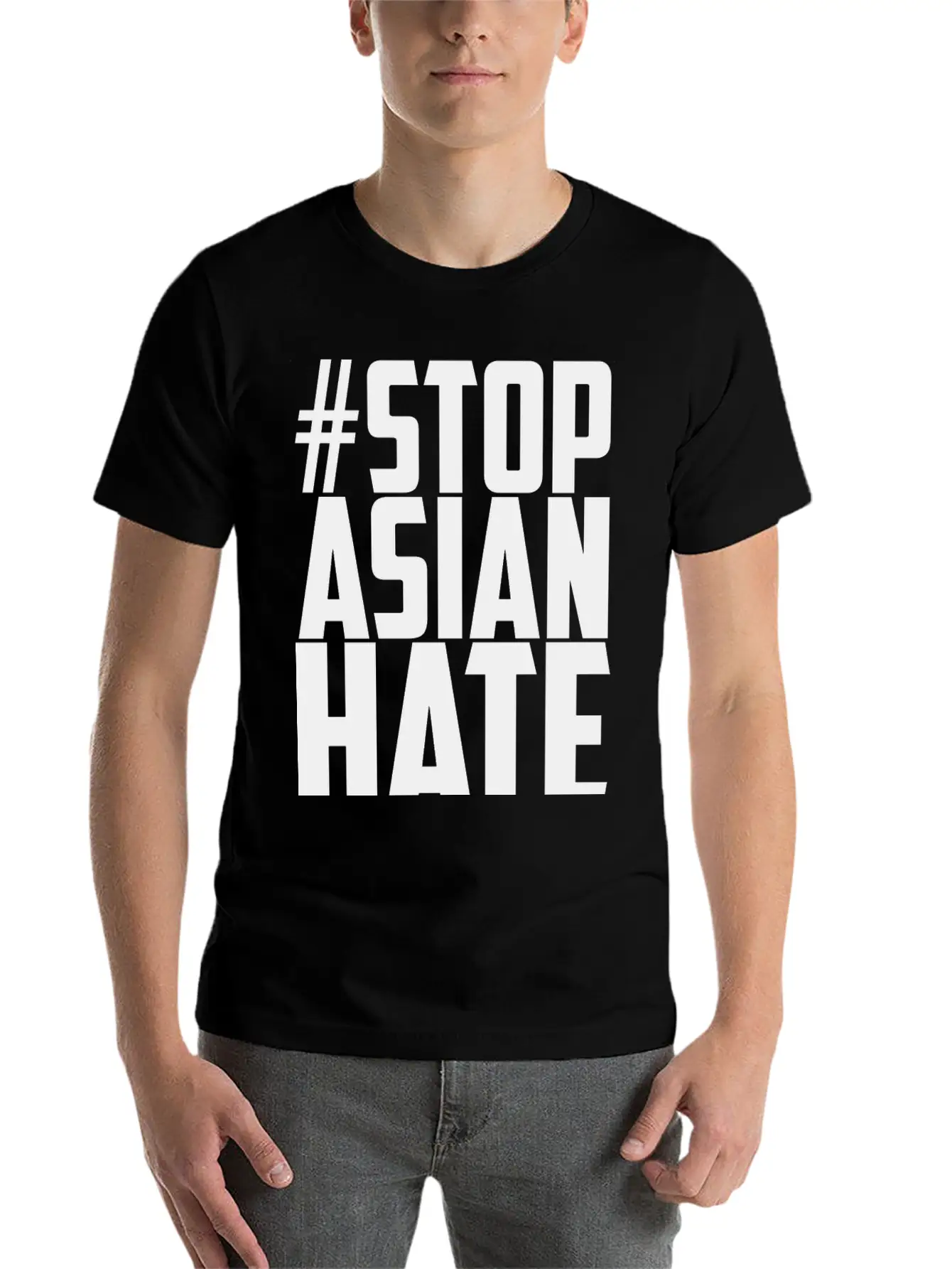 STOP ASIAN HATE Unisex Casual T-Shirt – Clean Design For Daily Comfort
